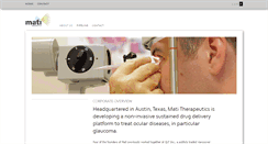 Desktop Screenshot of matitherapeutics.com